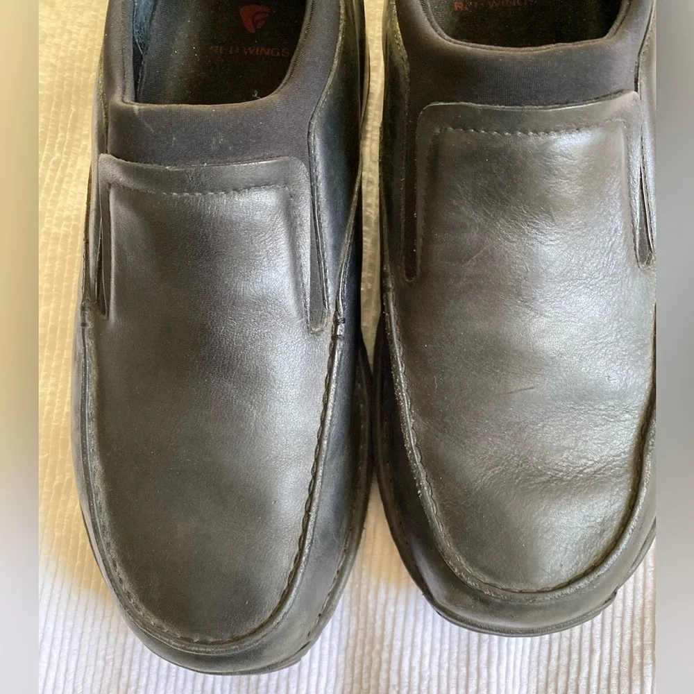 Red Wing Shoes Black Leather chef Men's Loafers safety shoes slip on comfortable